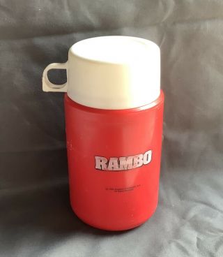 Vintage 1985 Rambo Red And White Thermos Only