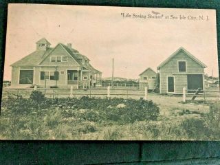" Life Saving Station " Sea Isle City Nj,  Vintage Phototype Postcard