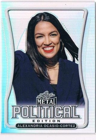 2020 Leaf Political Edition Alexandria Ocasio - Cortez Silver Prismatic 