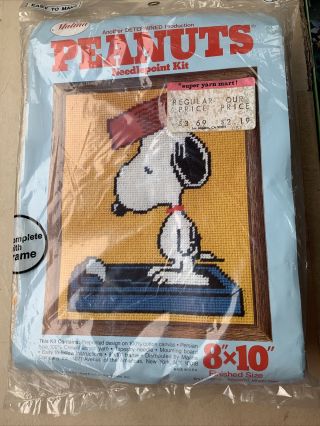 Malina Peanuts 8 X 10 Needlepoint Kit Snoopy Weight Scale Nos 1958