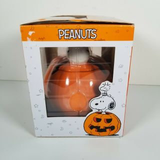 Peanuts/ Snoopy Halloween Pumpkin Ceramic Candy Dish - Opened Box