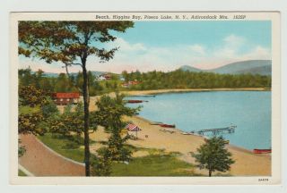 York Beach,  Higgins Bay,  Piseco Lake,  Ny Adirondack Mts.  Vintage Postcard