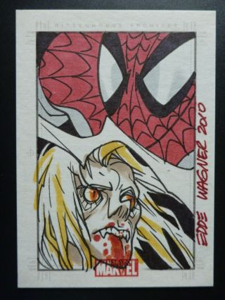Rh - Rittenhouse - Marvel Heroes And Villains_sketch_edde Wagner Spider - Man Vampire