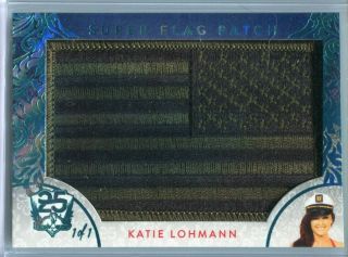 Katie Lohmann 2019 Benchwarmer 25 Years Flag Patch Ice Blue Foil 1/1