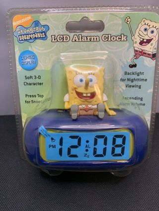 Spongebob Squarepants Lcd Alarm Clock Nickelodeon Battery - Operated