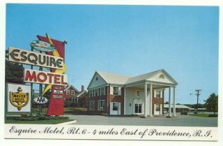 Esquire Motel Seakonk Vintage Postcard Massachusetts