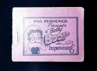 1930s Betty Boop In Improvising " Ima Pushover " Booklet Vintage Book Read Descr.