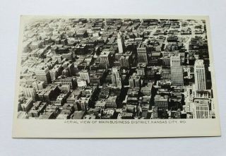Vintage Rppc Aerial View Of Main Business District Kansas City Missouri