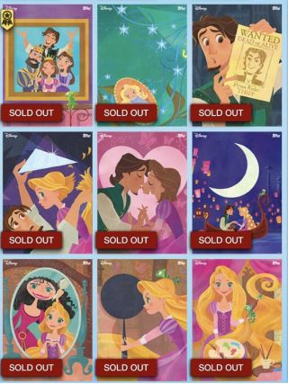 Disney Topps Collect - Tangled Illustrated Full Set