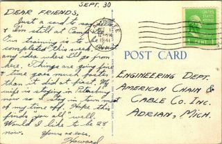 Vintage WWII Postcard COMIC CAMP LEE VA 