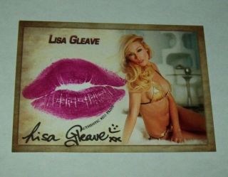 2019 Collectors Expo Bw Model Lisa Gleave Autographed Kiss Print Card