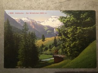 Vintage Postcard Retro 3838 Adelboden Der Wildstrubel Switzerland Interlaken Alp
