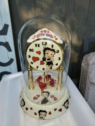 Betty Boop Porcelain Anniversary Clock With Circling Hearts -