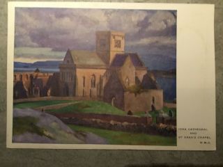 Vintage Postcard Retro Iona Cathedral St Orans Chapel Wmg Scotland
