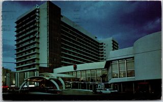 Vintage Florida Postcard " The " Deauville Hotel Collins Av Miami Beach Fl A01