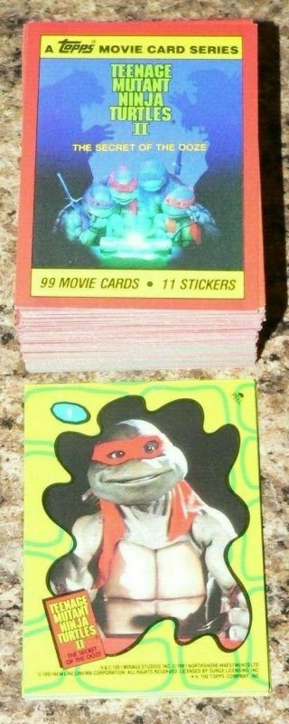 Teenage Mutant Ninja Turtles Ii,  Secret Of The Ooze.  Topps 1991.  99 Card & 11 St