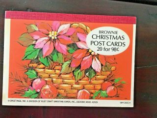 Vintage Christmas Postcard Set - Booklet By Russ Craft Dedham