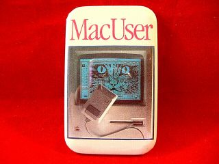 Vintage 80s Apple Computers Logo Macintosh Mac User Button - Pinback Pin Or Badge