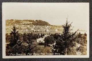 Vintage Rppc Main Barracks Fort Worden Port Townsend Washington 1944 Posted