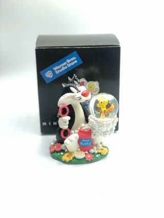 Sylvester And Tweety Bird Looney Tunes Bubbles Mini Snow Globe 1998 Collectible