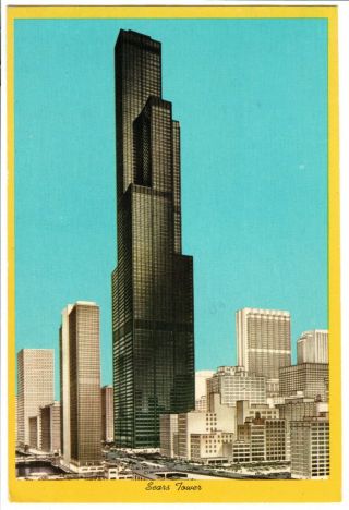 Sears Tower - Chicago Illinois - Vintage 1977 Postcard Willis Tower Architecture