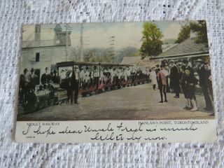 Vintage Postcard Midget Railway Hanlan 
