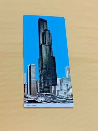Vintage Panoramic Sears Tower Chicago Illinois Il 1970’s Rare Skyscraper