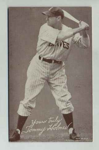 Vintage Exhibit Card Npc Tommy Holmes Boston Braves Mlb Baseball Player Yz3482