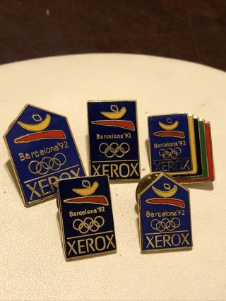 5 Xerox Barcelona Spain 1992 Summer Olympic Logo Lapel Pin
