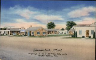 Shenandoah Motel Front Royal Virginia Car 1950 - 60s Vintage Postcard