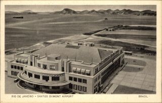 Rio De Janeiro Brazil Santos Dumont Airport Vintage Postcard