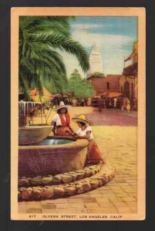 1941 Olvera Street Los Angeles California Vintage Postcard