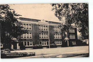 Waterville York Ny Vintage Postcard Waterville Central School