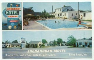 Front Royal Va Shenandoah Motel Multi - View Vintage Postcard - Virginia