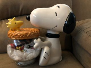Treasure Craft Peanuts Snoopy And Woodstock Cookie Jar Dog Treat Container