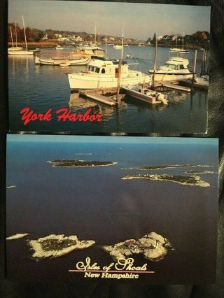 Vintage Postcards (2) - York Harbor,  Me And The Isles Of Shoals,  Nh