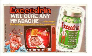 1969 Wacky Packages Wacky Ad Series 27 Of 36 Exceedrin Short Perforation