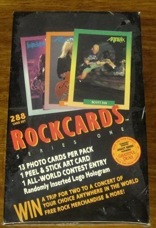 1991 Brockum Rockcards Series 1 Factory Box 36 Packs