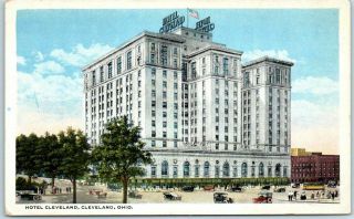 Vintage Cleveland,  Ohio Postcard Hotel Cleveland Street View C1920s
