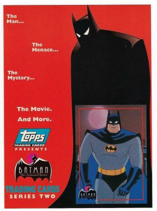 1993 Batman The Animated Series Trading Cards Series 2 - Over Sized Promo Card.