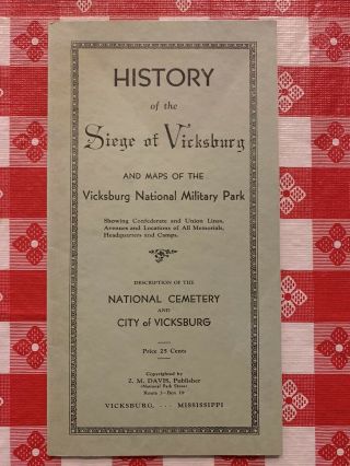 Several Vintage Brochures Vicksburg (ms) National Military Park