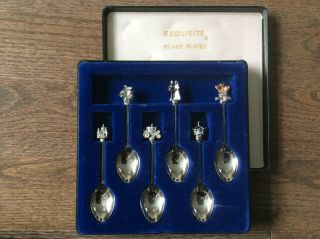 Prince Charles Lady Princess Diana Spencer Wedding Silver Plated Spoon Set 6 Pc