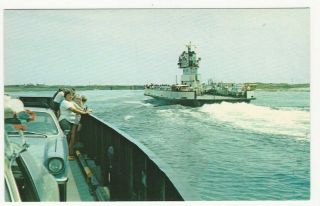 M: Nc North Carolina Outer Banks Ocracoke Ferry Water Vintage Chrome Postcard
