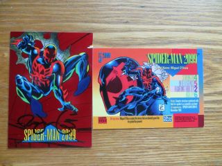 1993 Marvel Universe Iv Spider - Man 2099 Chase Card Signed Rick Leonardi Art,  Poa