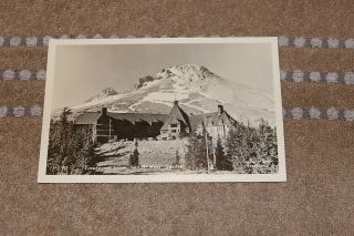 Vintage Timberline Lodge Mt.  Hood,  Oregon Rppc Postcard (1940 