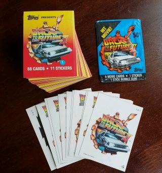 Back To The Future Part Ii Complete 88 Card & 11 Sticker Set 1989 With Wrapper