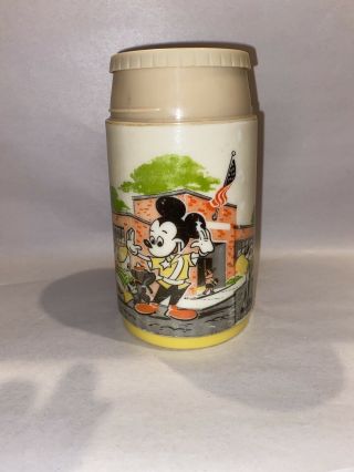 Vintage Mickey Mouse School Bus Thermos By Aladdin Fast Ship