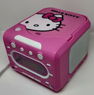 Hello Kitty Am/fm Radio Cd Player Alarm Clock Model Kt2053a