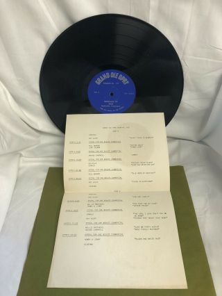 Grand Ole Opry Wsm Radio Show 155 Vinyl Lp Various Artists See Show Lineup Rare