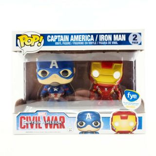 Funko Pop Marvel Civil War Captain America And Iron Man Fye Exclusive 2 Pack
